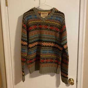 Ezra Fitch Mens Hand Knit Wool Sweater Size Large